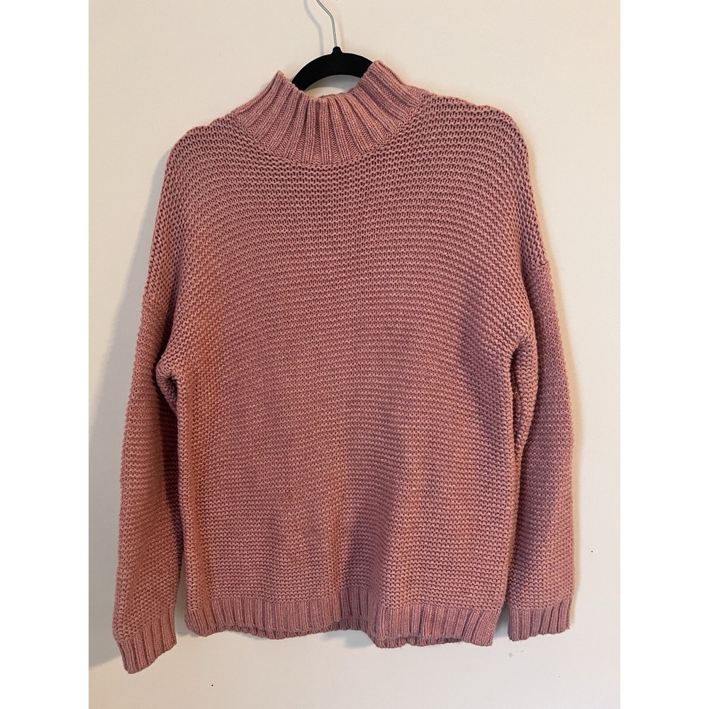 Marine Layer Pink Merino Wool Knit Turtleneck Sweater